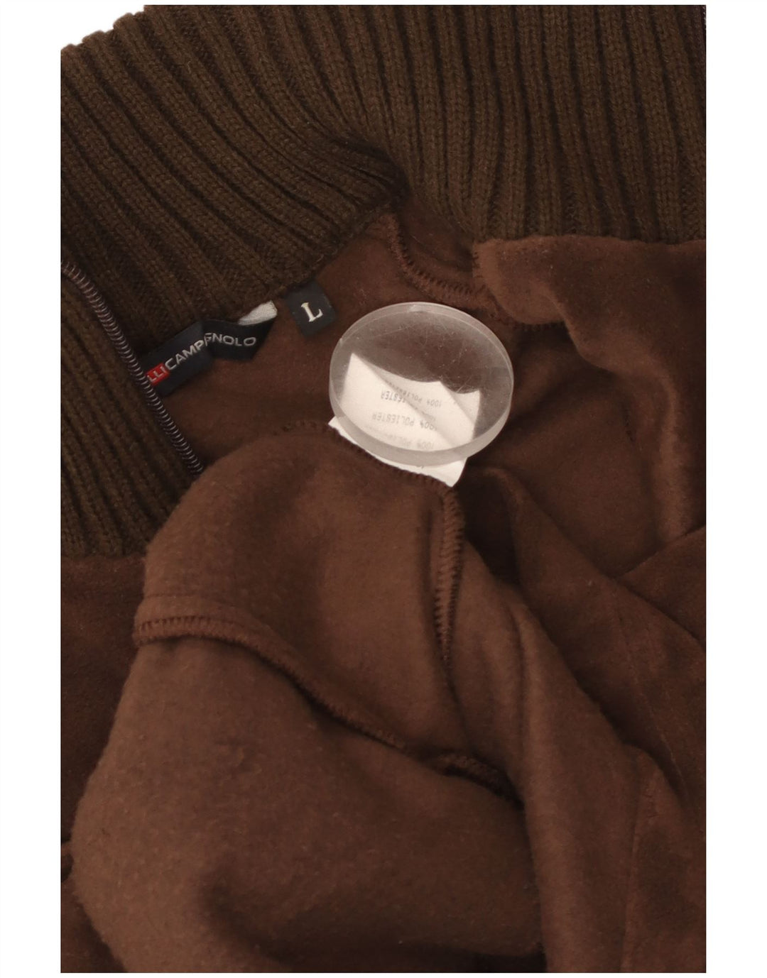 Jaqueta de lã feminina F.LLI CAMPAGNOLO Reino Unido 14 grande poliéster marrom