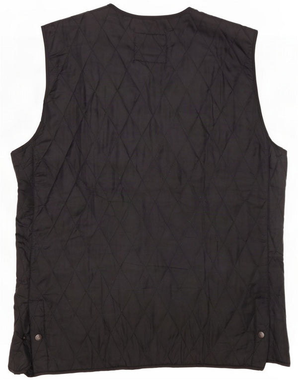 Fiorucci Colete acolchoado masculino Reino Unido 42 XL Nylon preto