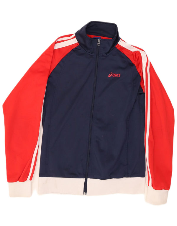 ASICS Mens Treino Top Jacket Pequeno Azul Marinho Colourblock Poliéster