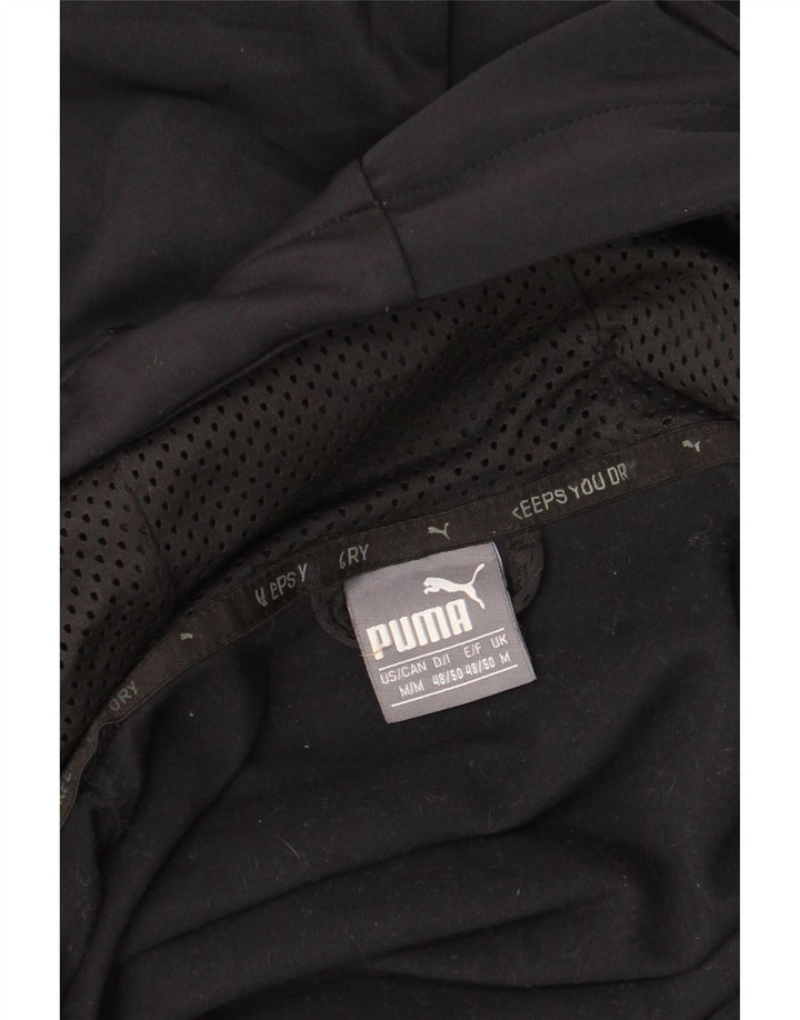 Suéter PUMA masculino com capuz e zíper médio preto