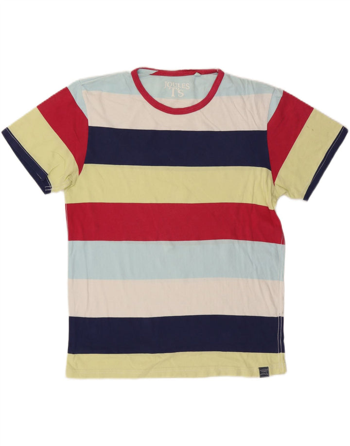 Camiseta masculina Joules Top médio algodão listrado multicolorido