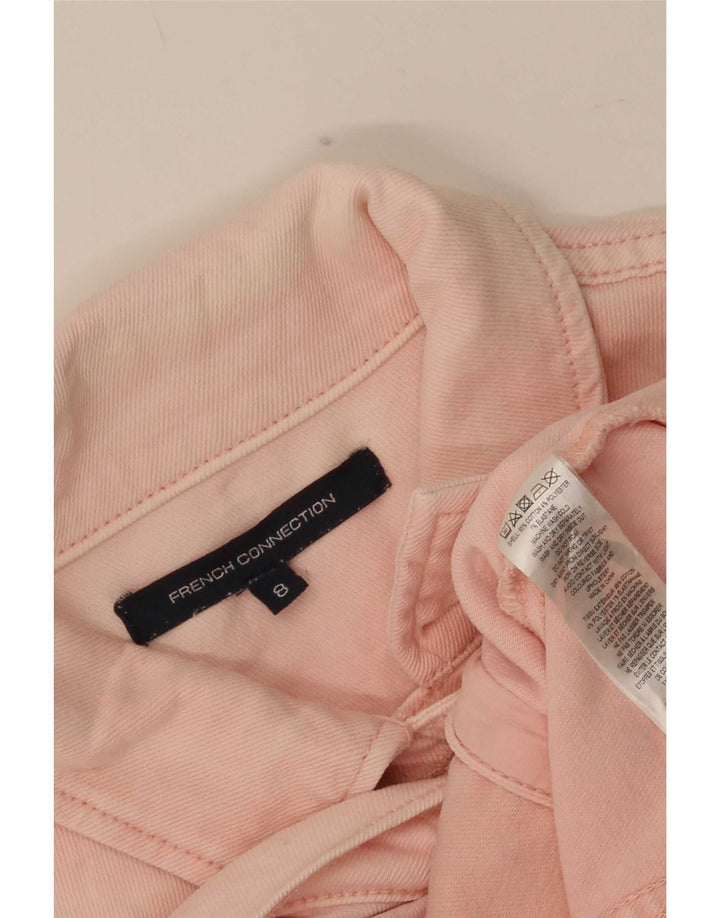 Jaqueta jeans feminina French Connection Reino Unido 8 algodão rosa pequeno