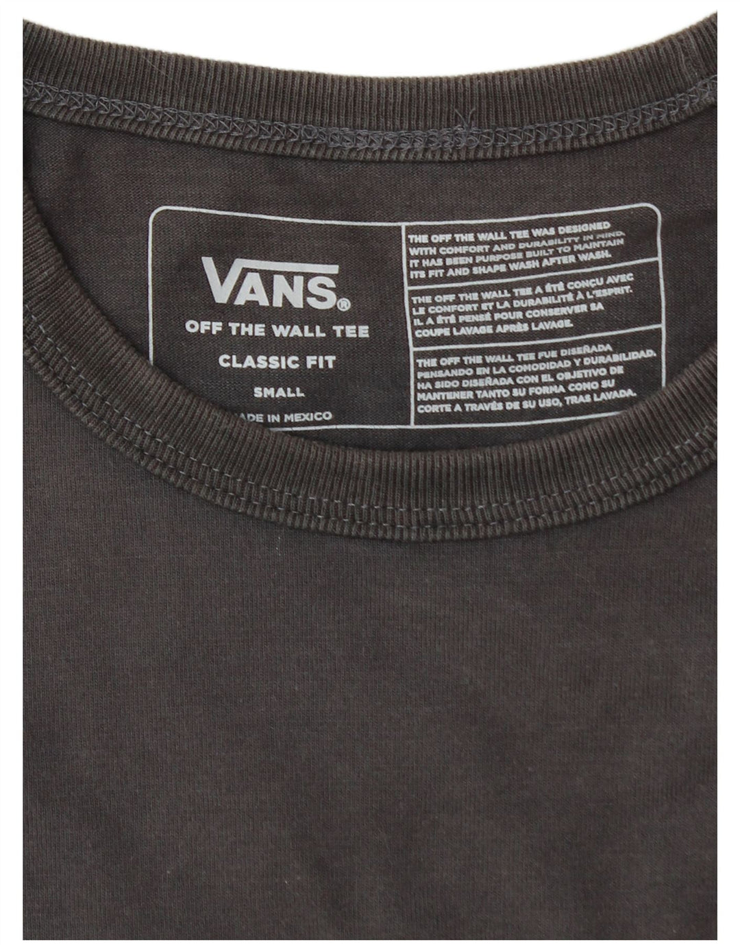 Camiseta masculina VANS Classic Fit Graphic Top pequeno algodão cinza