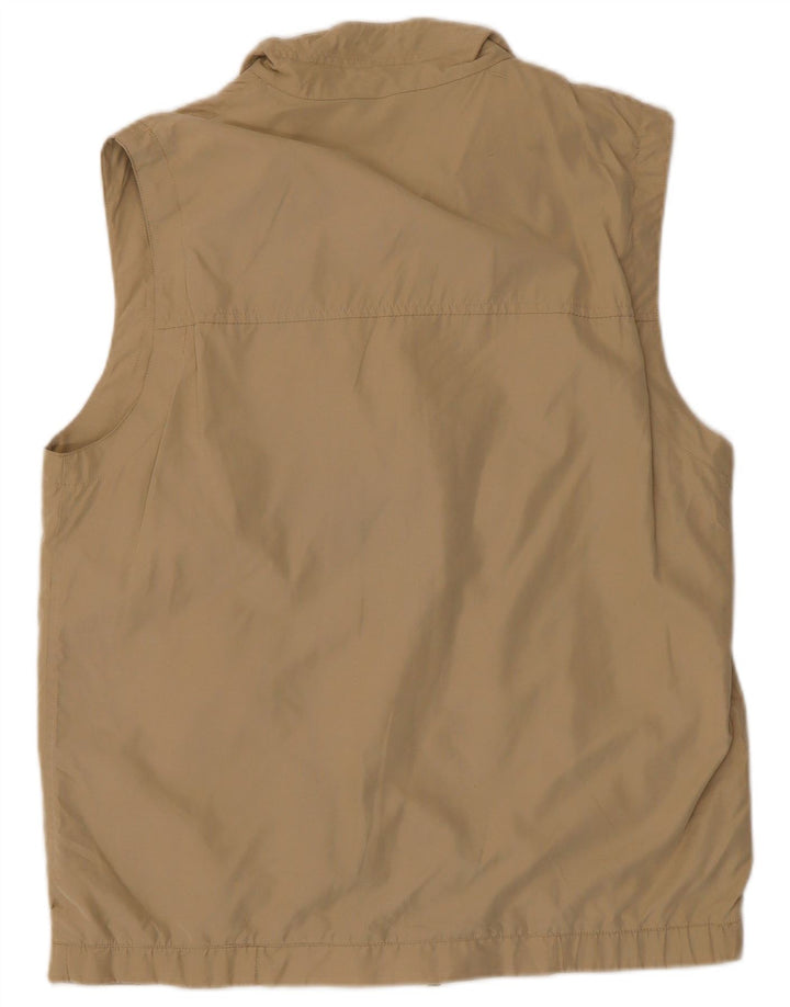 WAMPUM Mens Utility Gilet UK 38 Poliéster Bege Médio