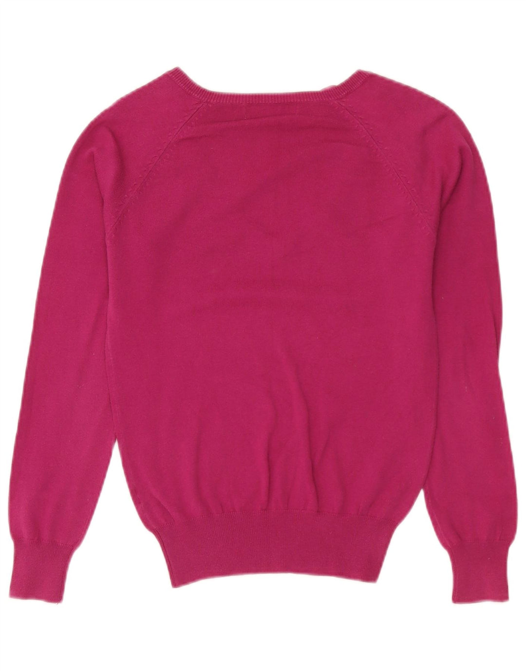 Suéter feminino Zara com decote em V UK 12 rosa médio