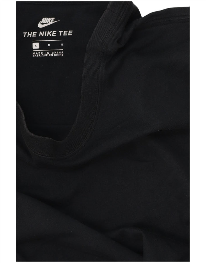 Camiseta gráfica masculina NIKE Top grande bloco colorido preto