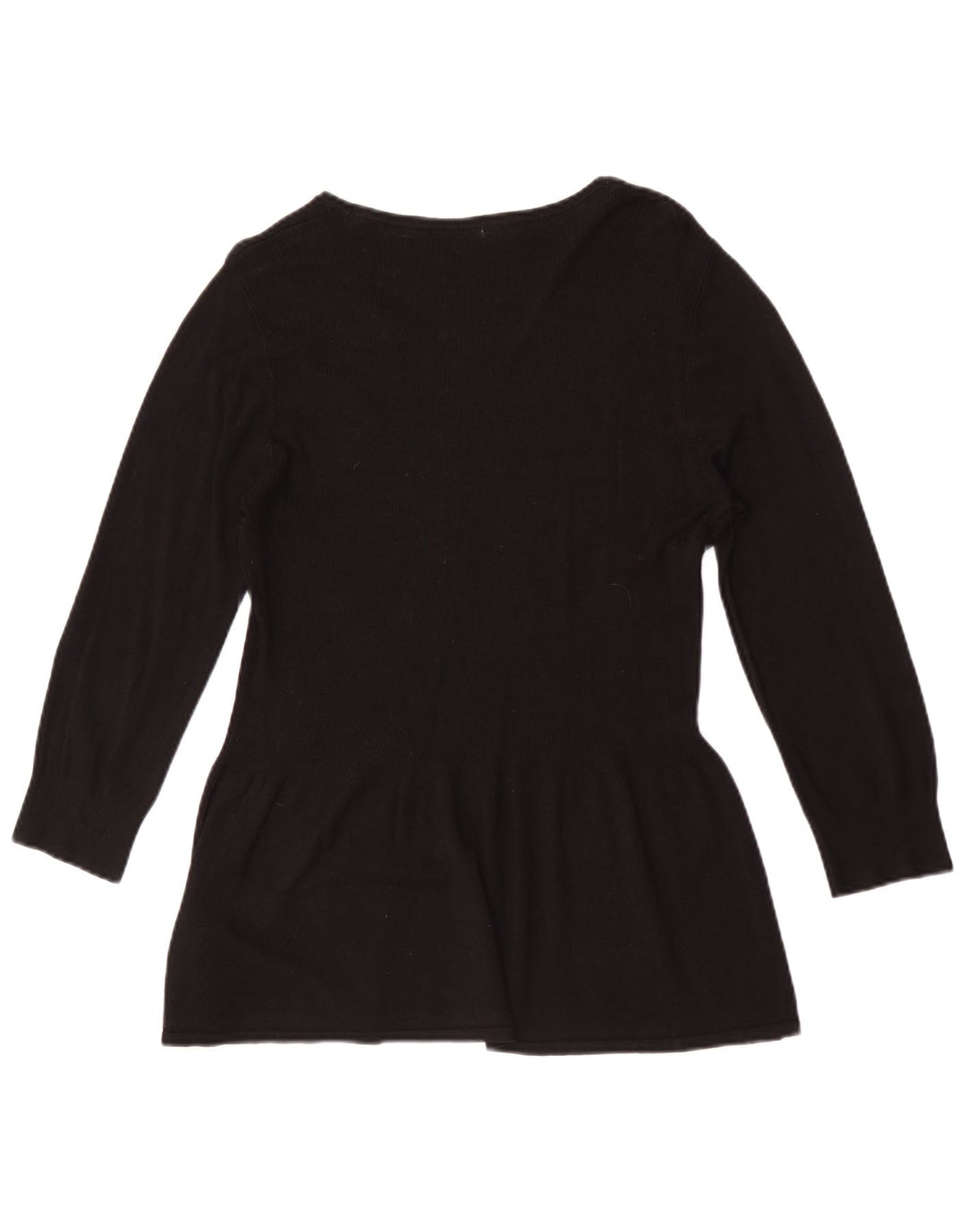 Túnica feminina Marks & Spencer manga 3/4 Reino Unido 14 viscose preta média