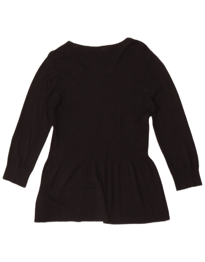 Túnica feminina Marks & Spencer manga 3/4 Reino Unido 14 viscose preta média