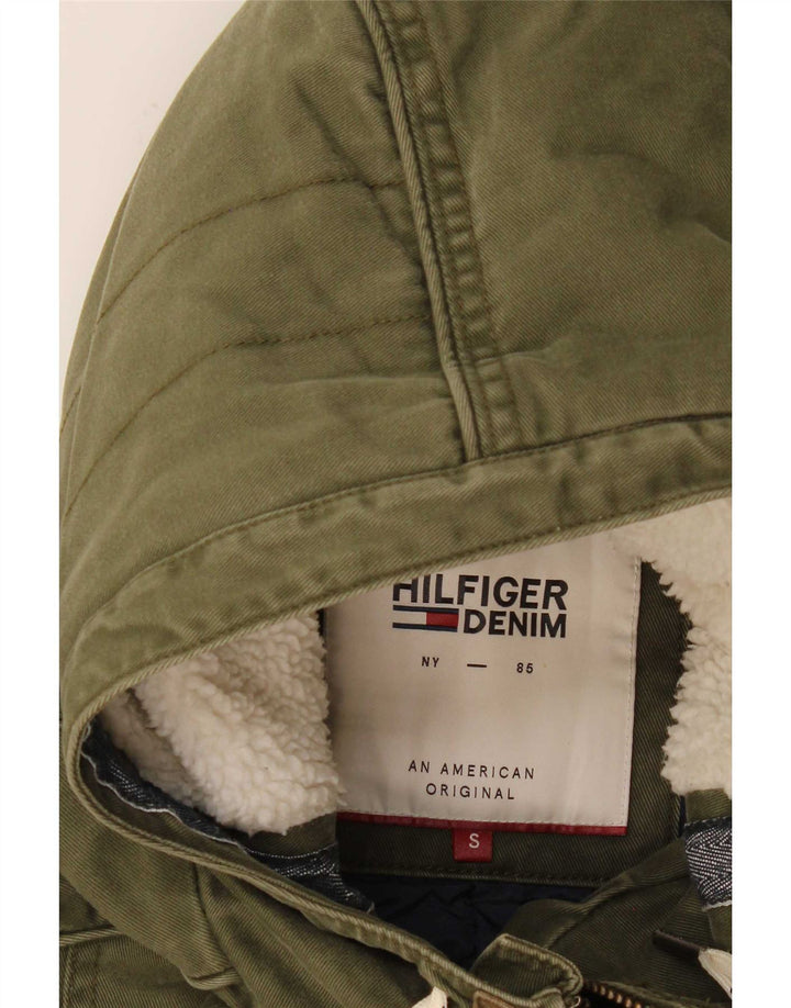 Jaqueta Parka Masculina Tommy Hilfiger com Capuz UK 36 Pequena Caqui