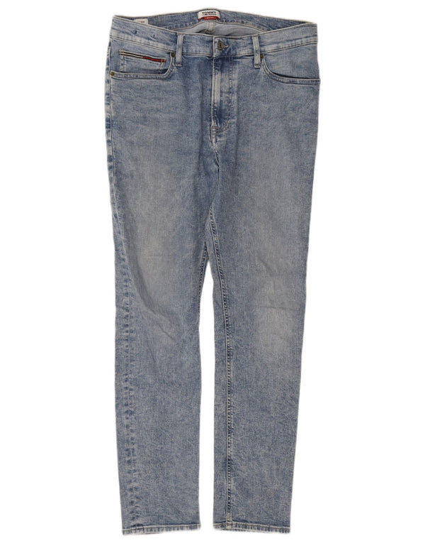 TOMMY JEANS Jeans skinny masculino com lavagem ácida W34 L32 algodão azul