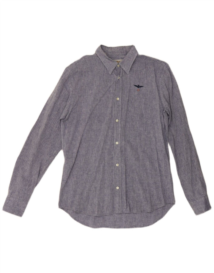 Camisa masculina da Aeronautica Militare azul médio