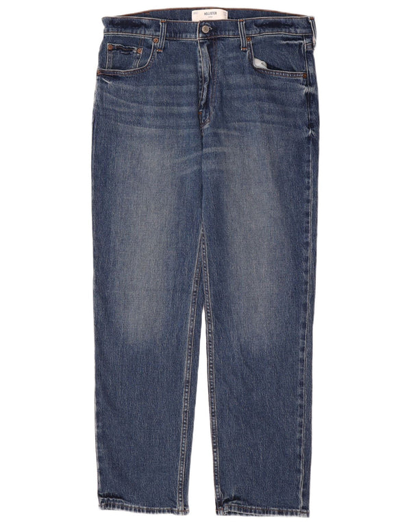 Hollister Mens Loose Jeans W34 L32 Azul Algodão