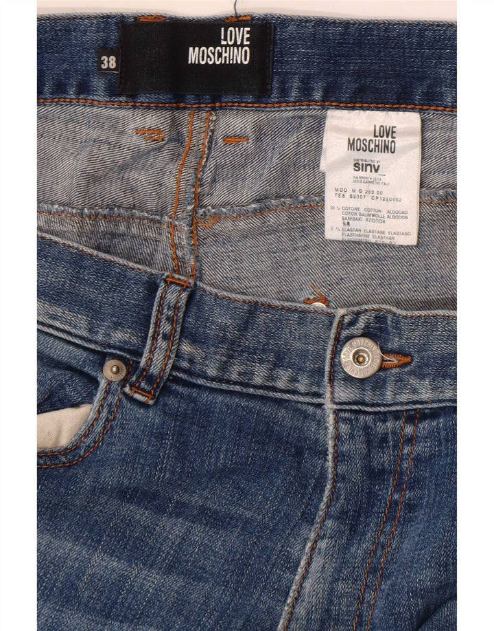 Moschino Mens Slim Jeans W38 L32 Azul Algodão Clássico