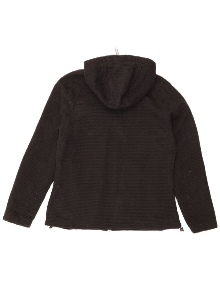 Suéter feminino New Balance com capuz e zíper Reino Unido 14 poliéster preto médio