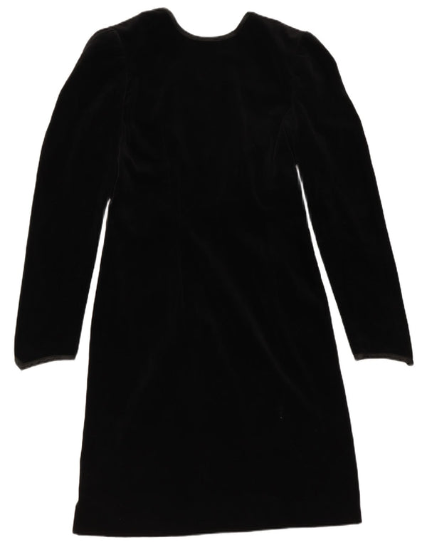 Vestido feminino vintage de veludo manga comprida linha A IT 42 algodão preto médio