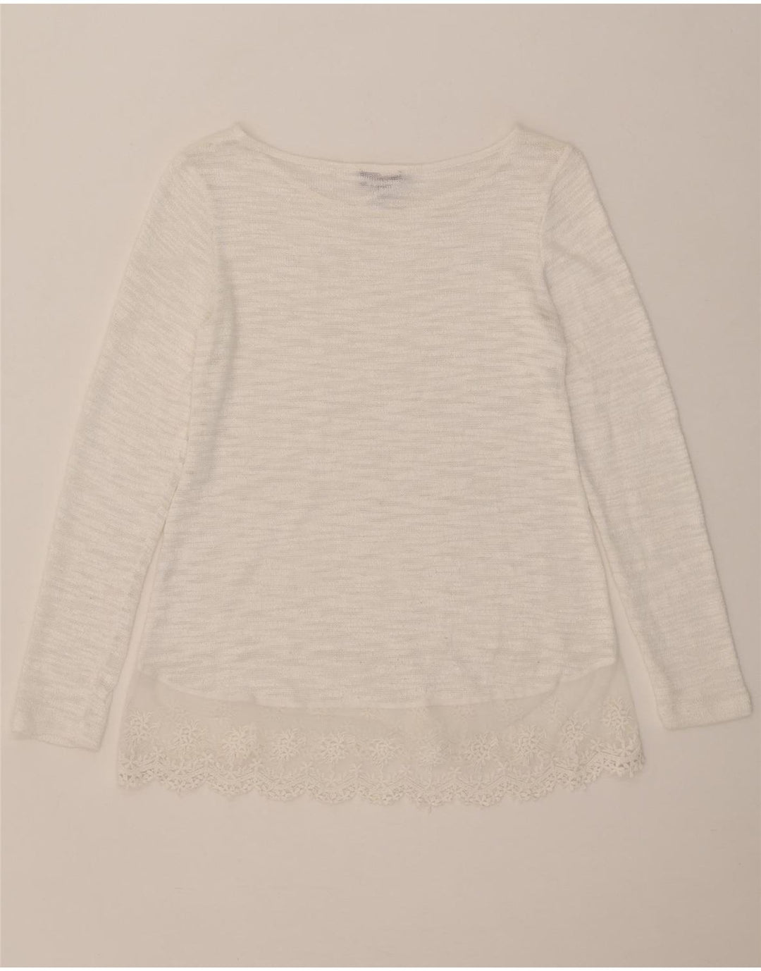 FASE EIGHT Top feminino de manga comprida UK 12 médio branco floral
