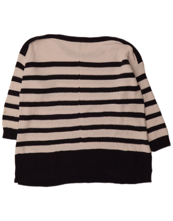 Suéter feminino Laura Ashley manga 3/4 com gola canoa Reino Unido 18 XL branco