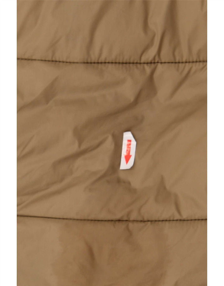 Jaqueta acolchoada com capuz feminino Zara UK 20 2XL poliéster bege