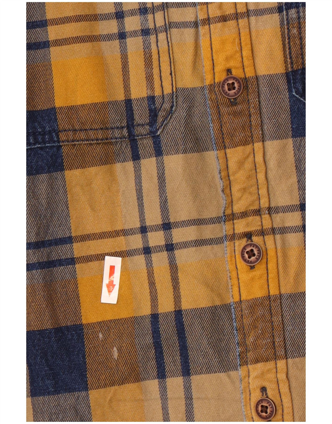 Camisa de flanela masculina de ajuste regular Fat Face grande algodão xadrez amarelo