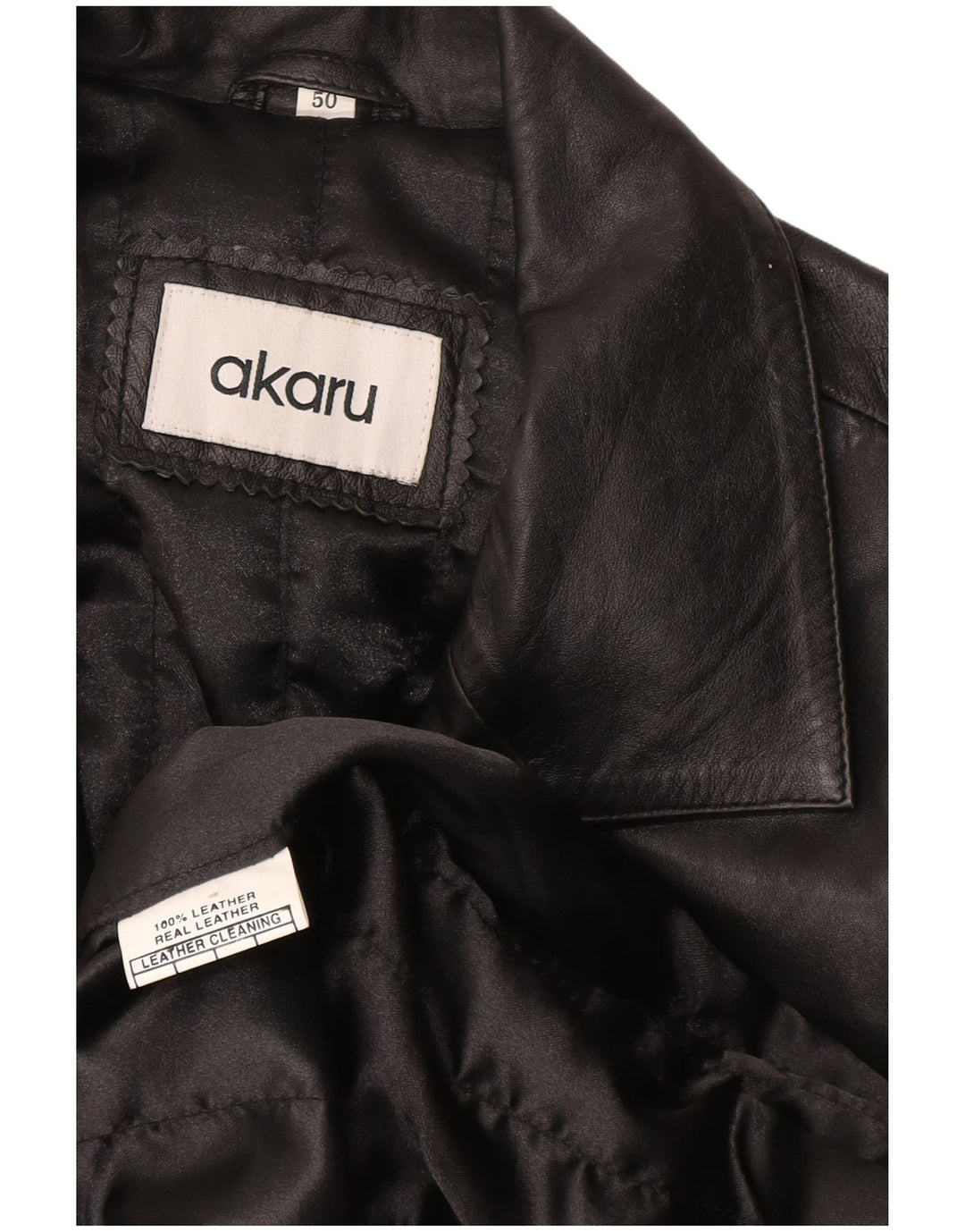 Casaco de couro masculino EU 50 grande couro preto