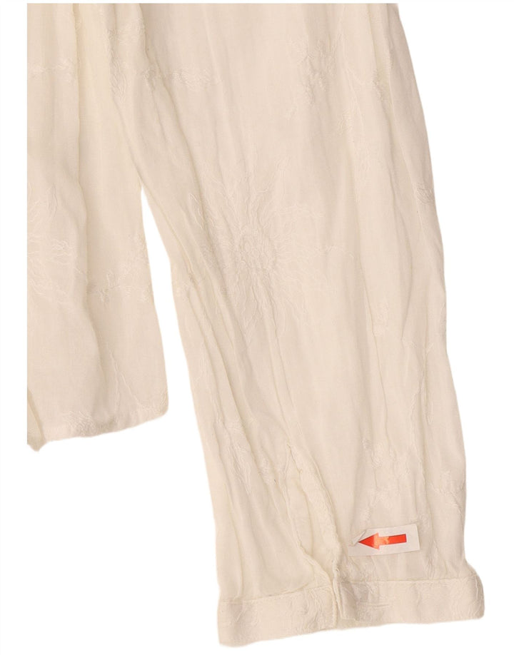 Camisa feminina Massimo Dutti EU 44 XL branco floral