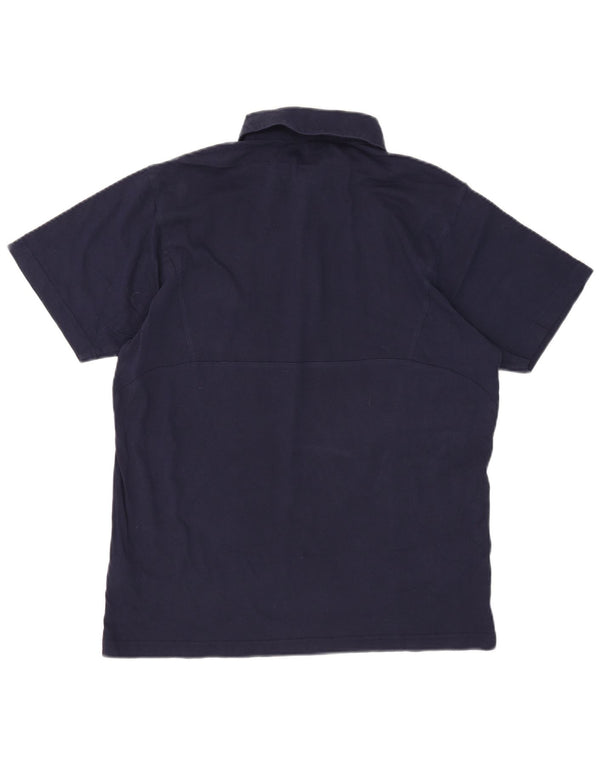 Camisa polo masculina Puma Graphic grande algodão azul marinho