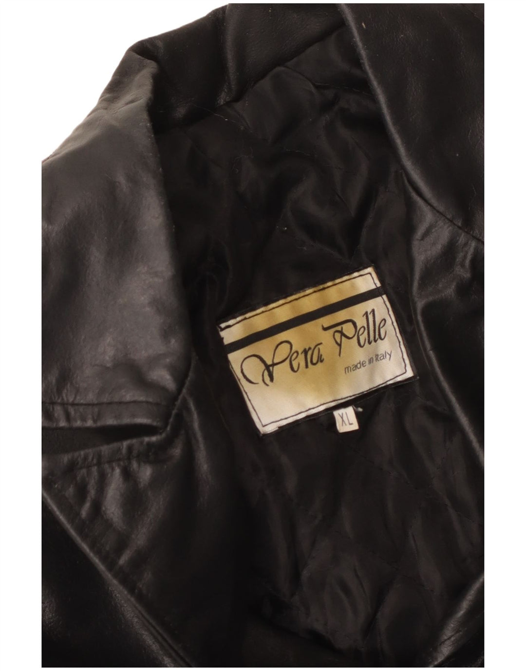 Casaco de couro feminino vintage UK 18 XL couro preto