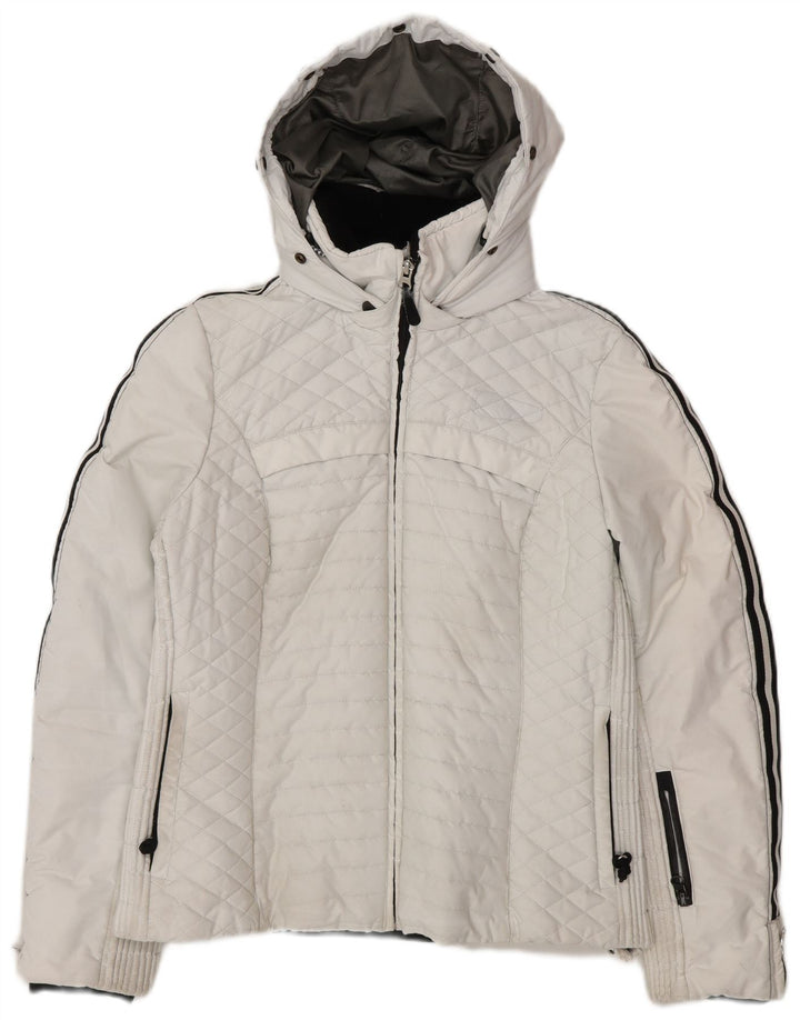 Jaqueta corta-vento feminina com capuz Colmar IT 44 médio branco esportivo