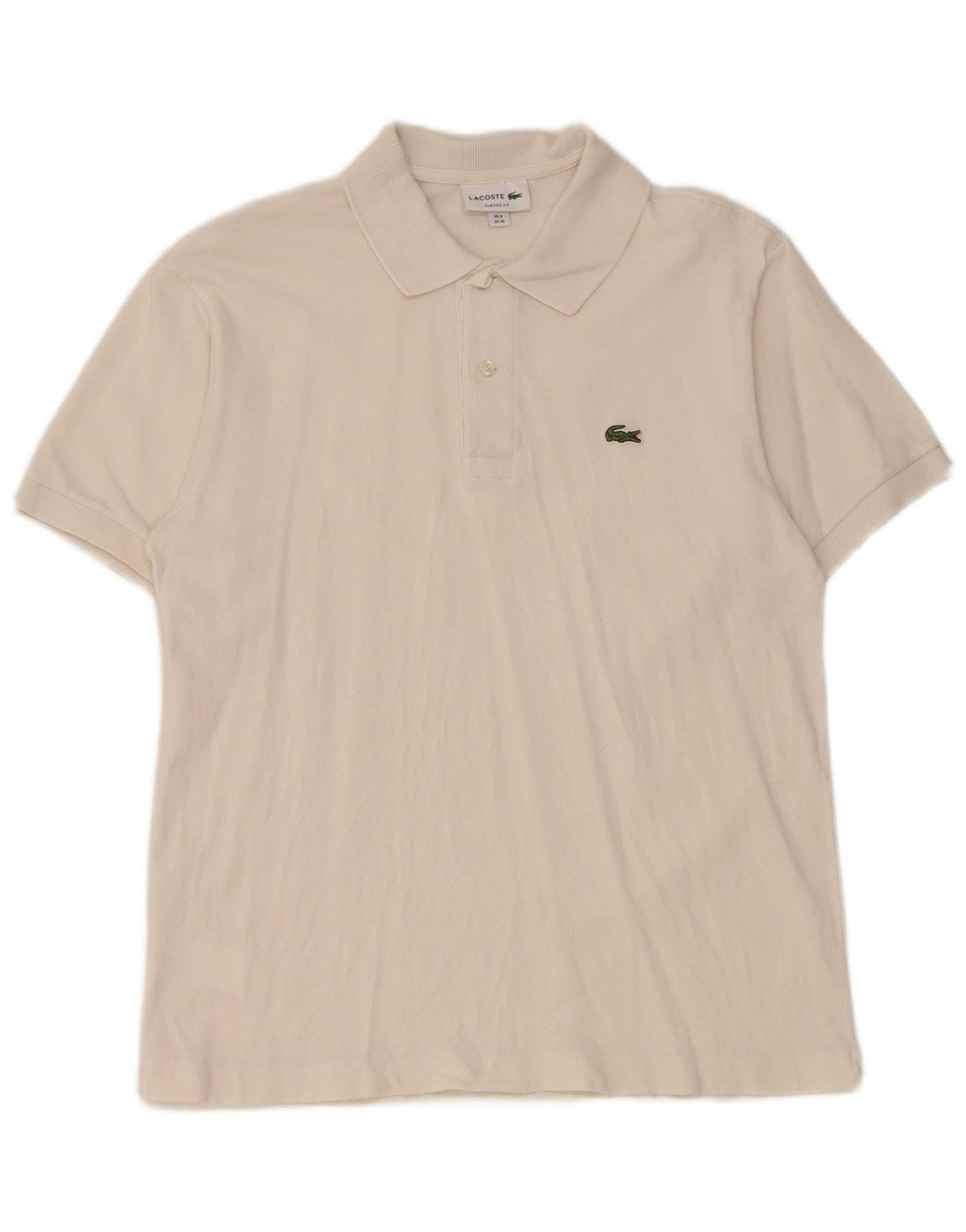 Camisa polo masculina Lacoste Classic Fit tamanho 4 médio branco