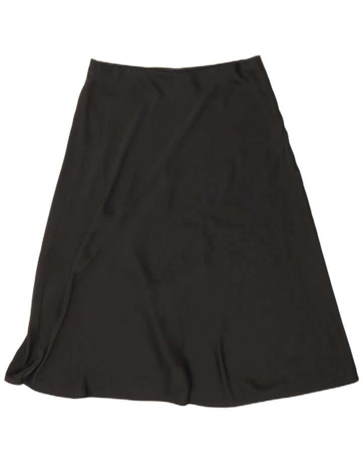 Saia feminina Marks & Spencer UK 14 grande W33 poliéster preto