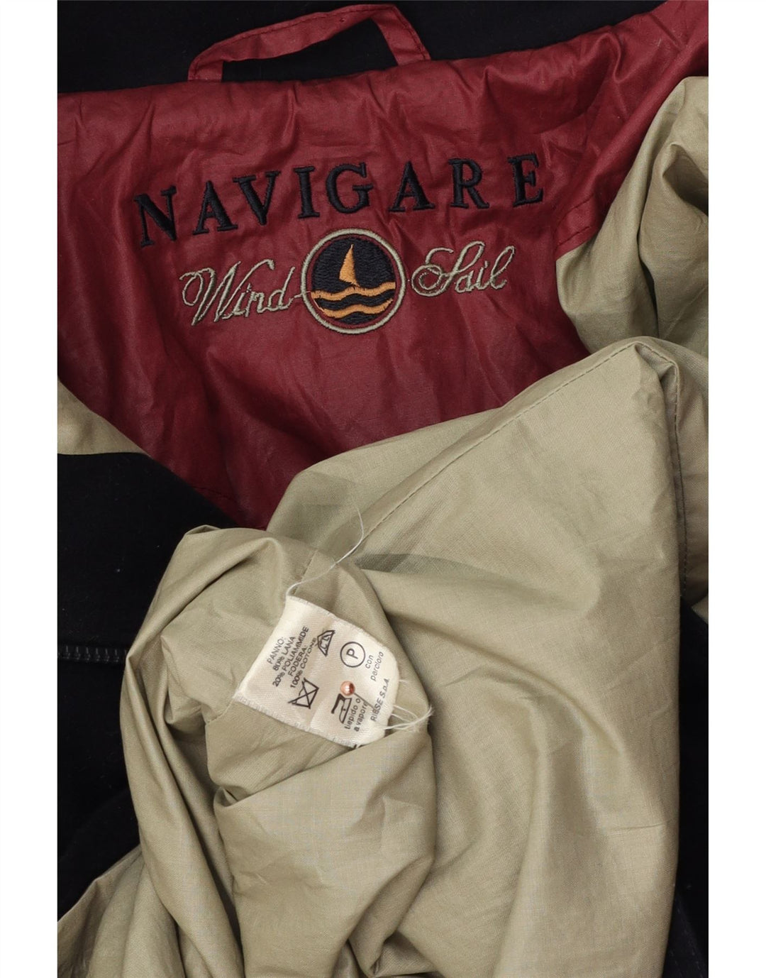 Sobretudo masculino Navigare UK 42 XL lã azul marinho