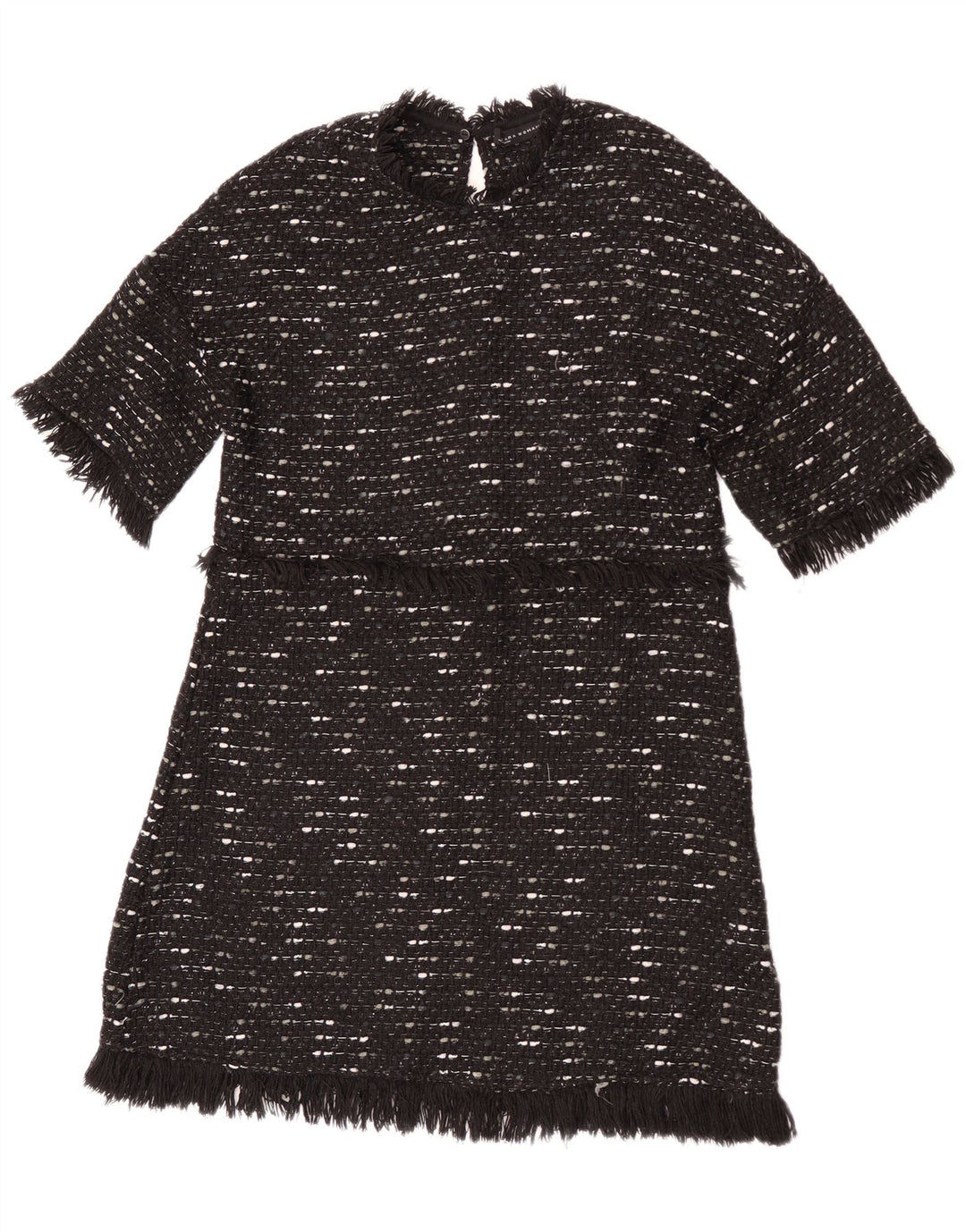 Vestido jumper feminino Zara Reino Unido 12 médio preto manchado