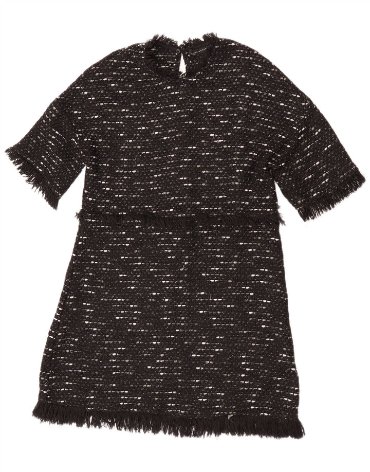 Vestido jumper feminino Zara Reino Unido 12 médio preto manchado