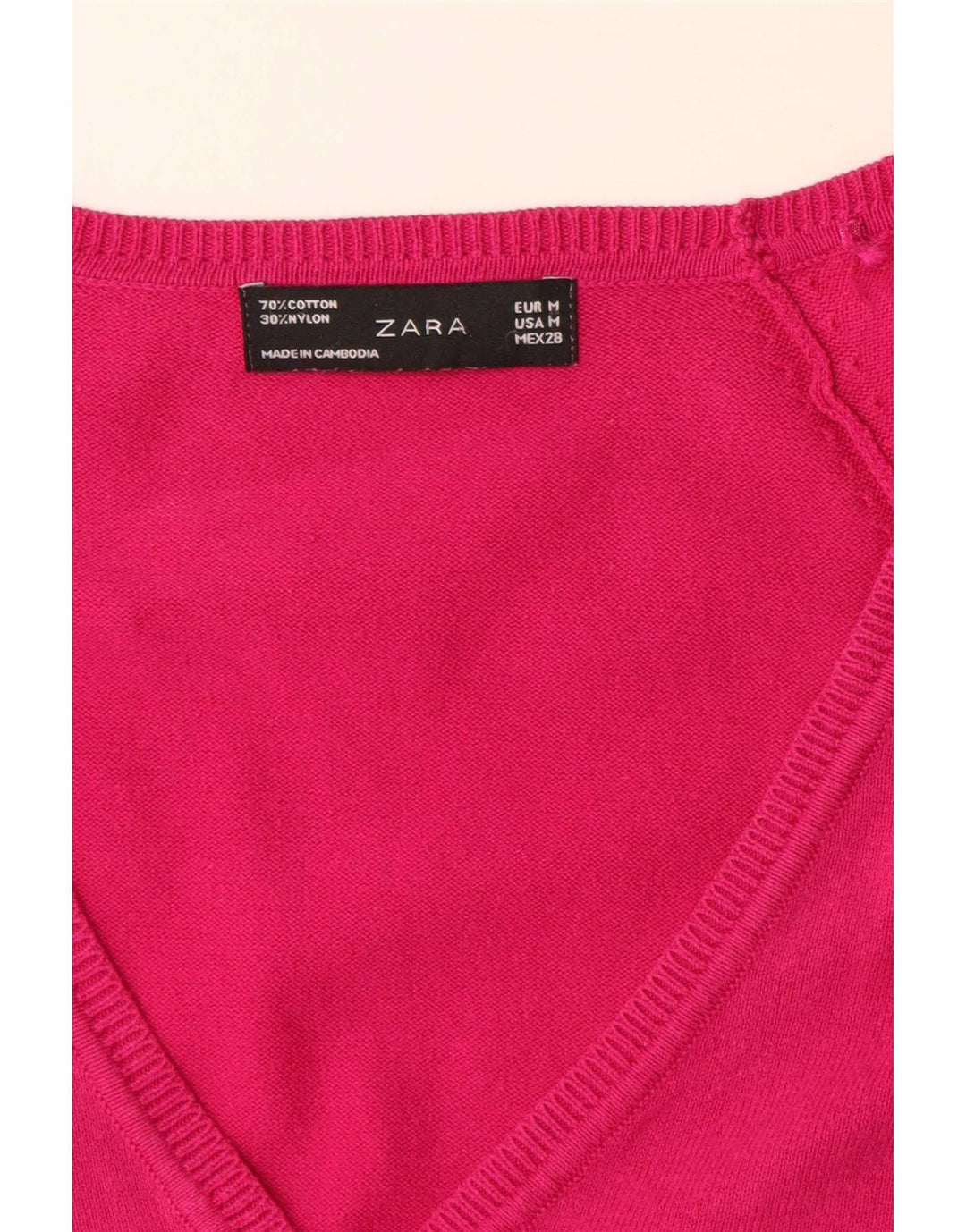 Suéter cardigã feminino Zara Reino Unido 12 rosa médio