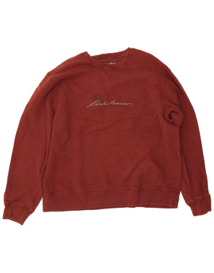 EDDIE BAUER Moletom gráfico masculino Jumper XL algodão marrom