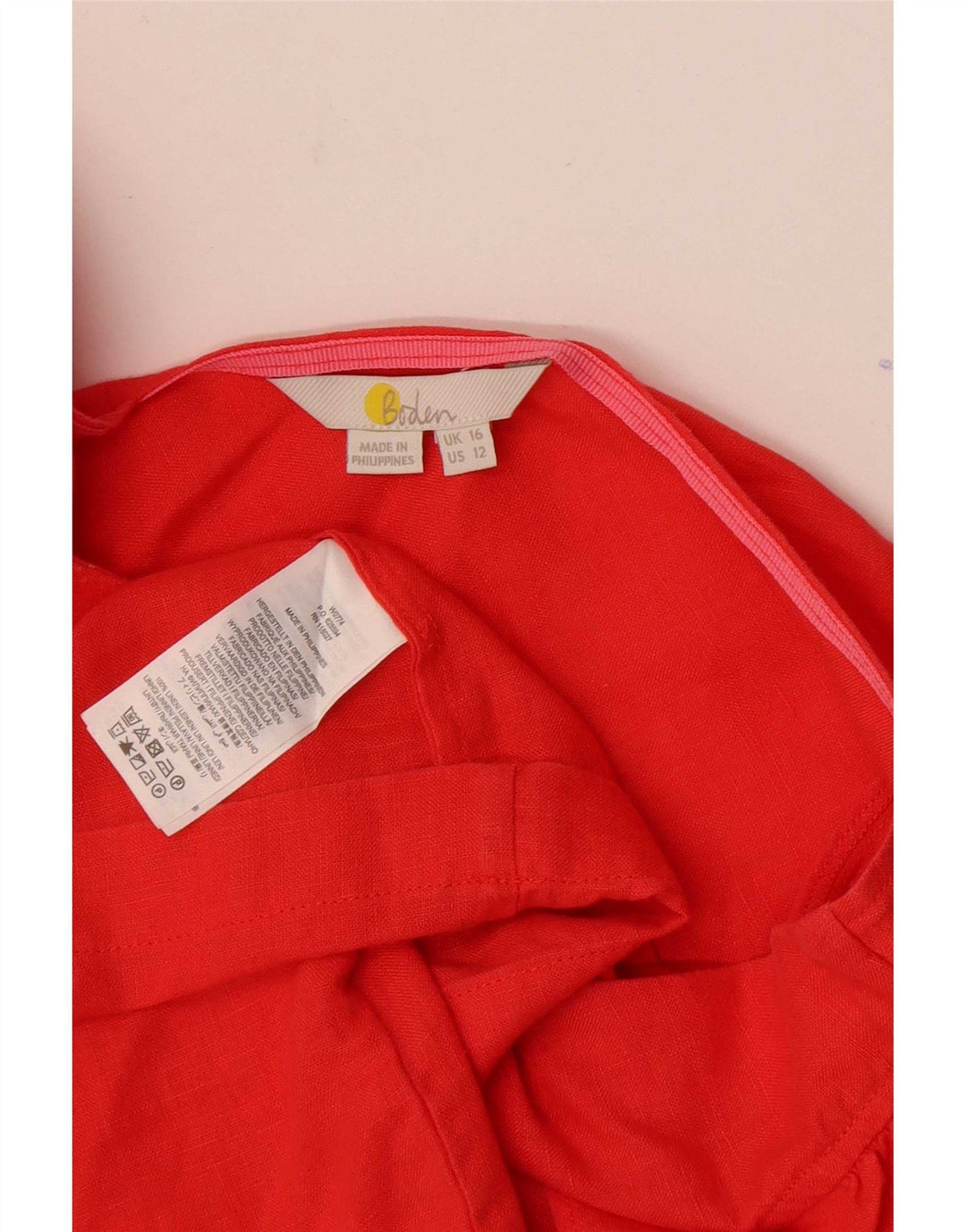Blusa feminina sem mangas Boden UK 16 grande linho vermelho