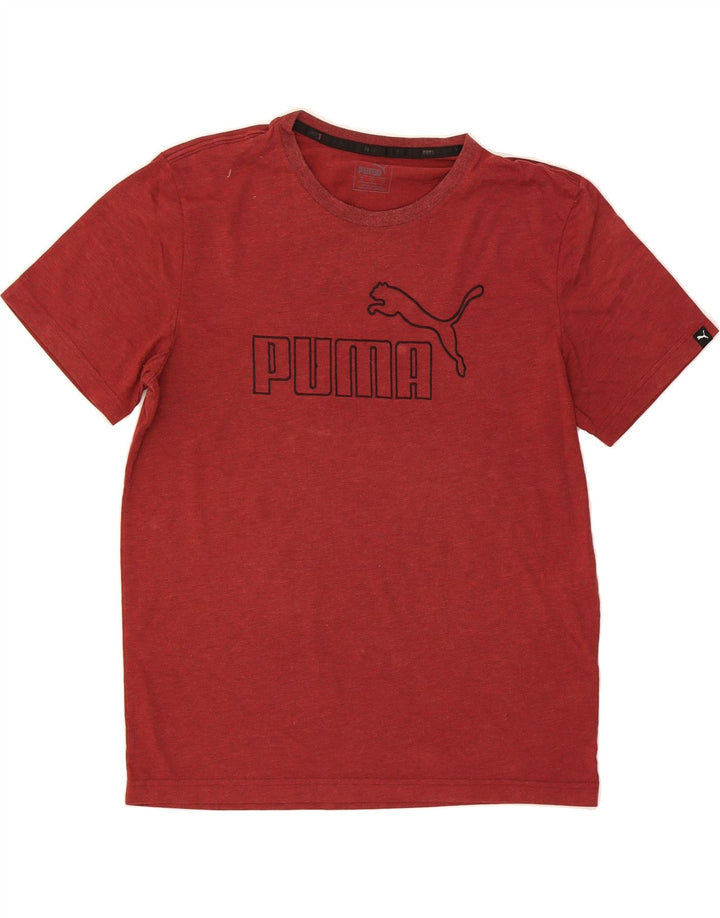 PUMA Mens Graphic T-Shirt Top Medium Maroon Vintage Puma and Second-Hand Puma from Messina Hembry 