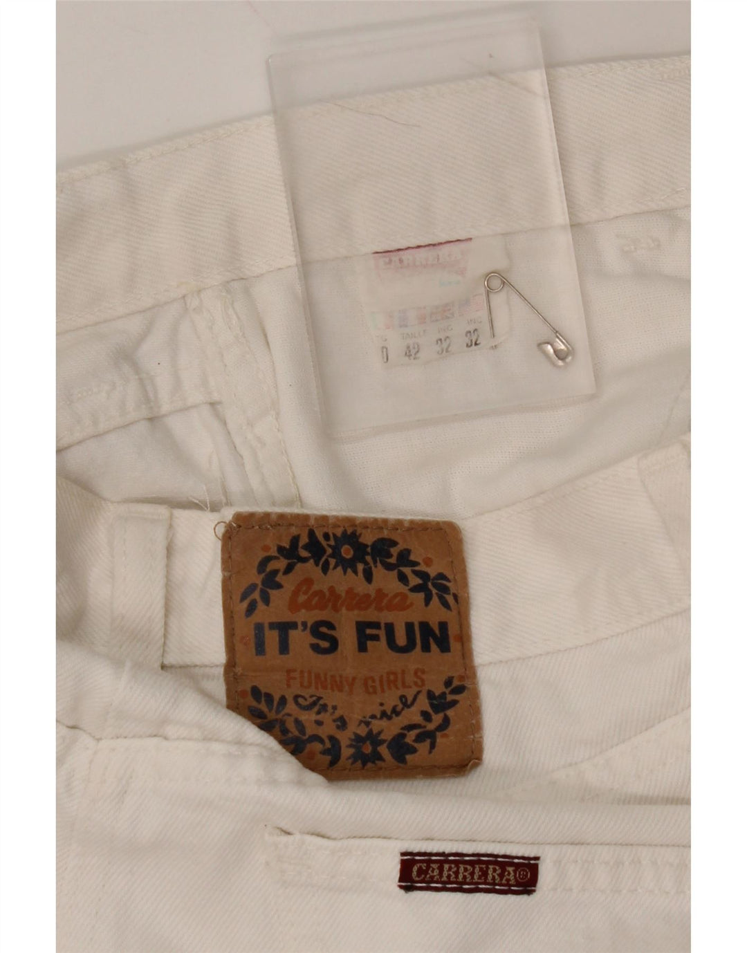 Saia jeans feminina CARRERA IT 42 médio W32 algodão branco