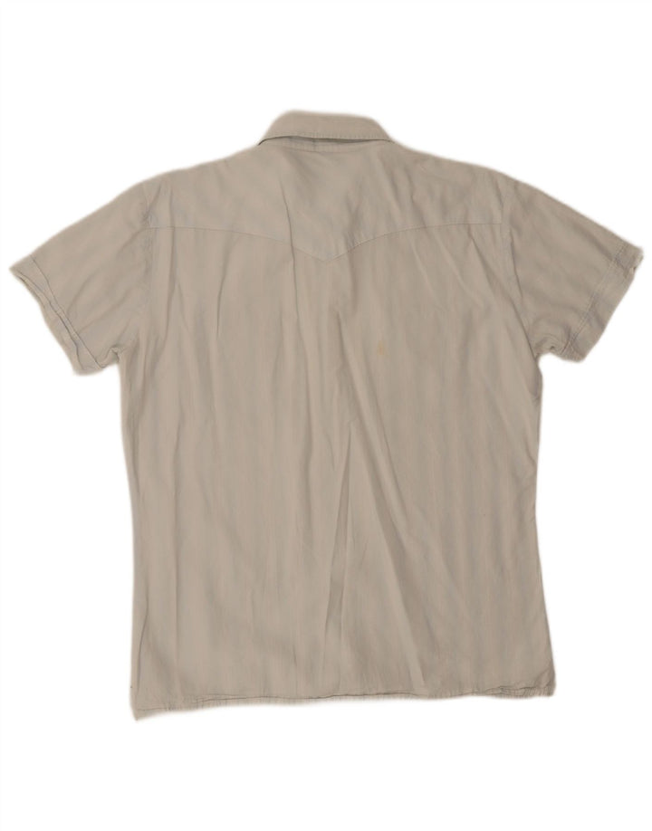 Camisa masculina de manga curta Lee XL listrada azul