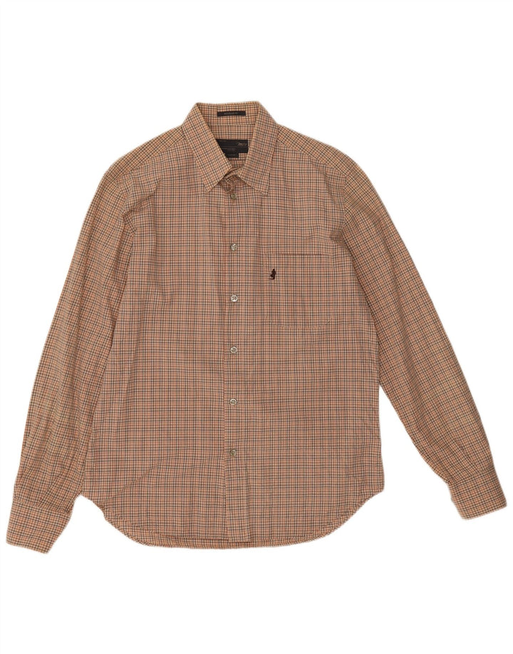 Camisa masculina Marlboro Classics Regular Fit grande xadrez marrom