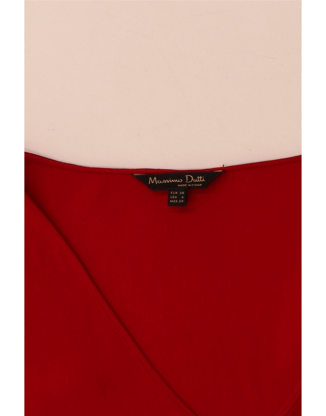 Blusa feminina de manga comprida Massimo Dutti top EU 38 pequena viscose vermelha