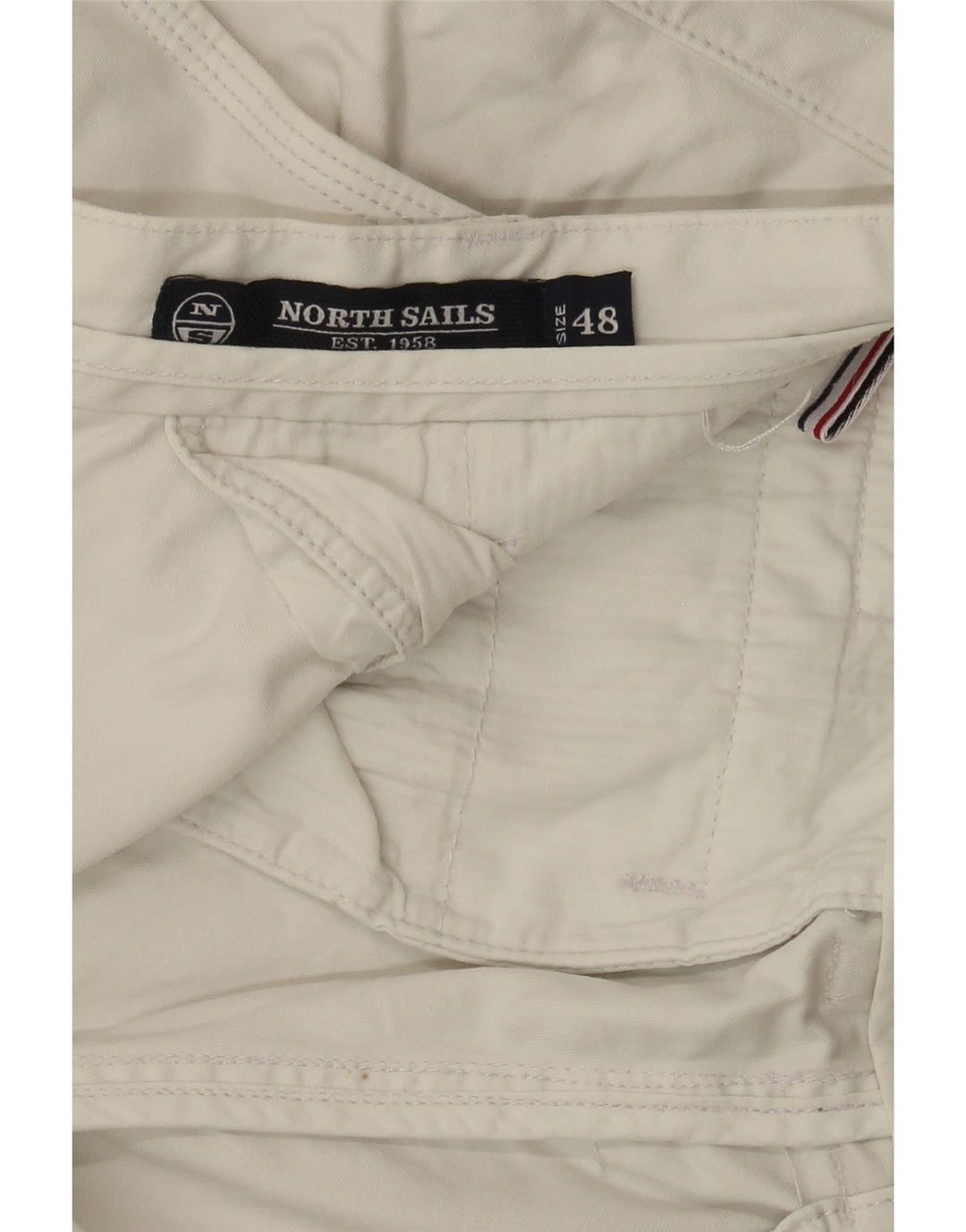 Calça cargo reta masculina NORTH SAILS IT 48 médio W30 L28 algodão branco