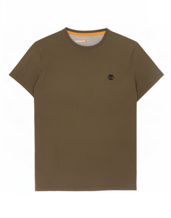 Timberland Camiseta Masculina Slim Fit Top Grande Algodão Cáqui