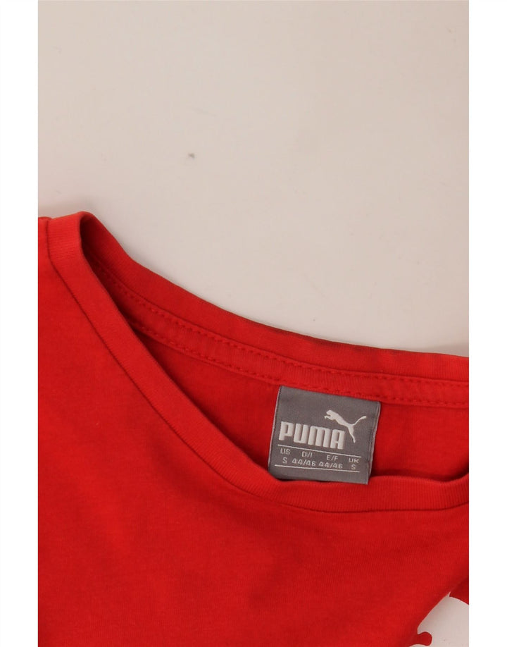Camiseta masculina PUMA com estampa gráfica pequena vermelha