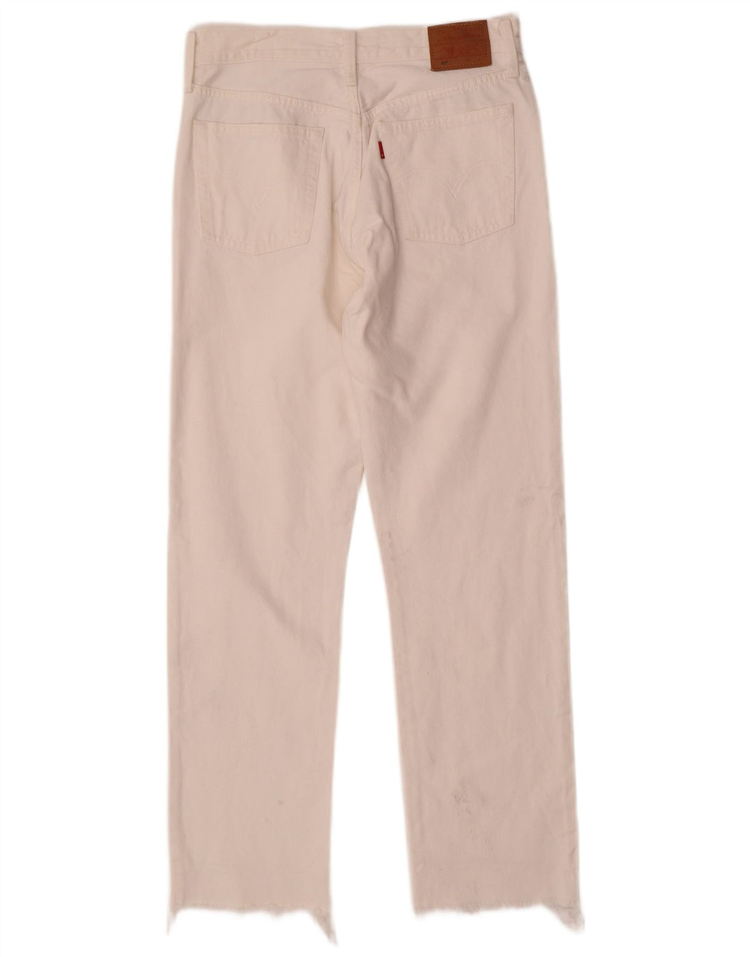 Calça jeans feminina Levi's 501 Straight W29 L28 algodão branco