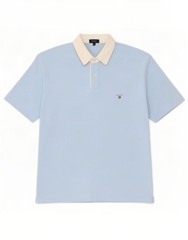 Camisa polo masculina Gant XL azul colorblock algodão