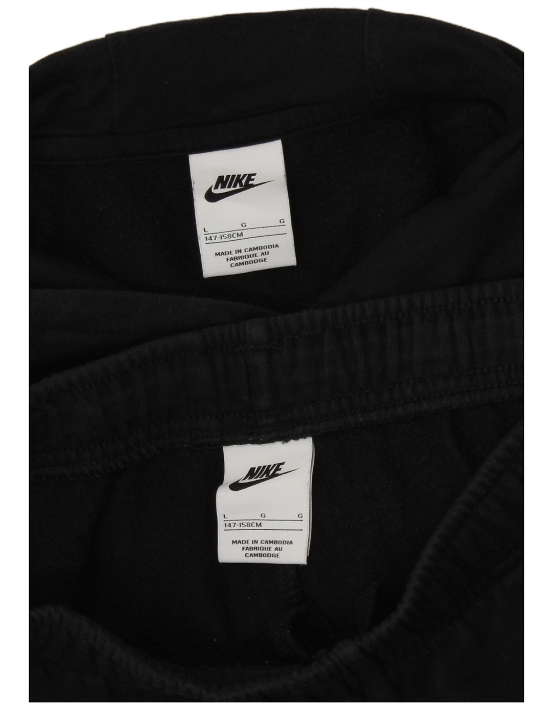 Nike Girls Loose Fit Graphic Treino Completo 12-13 Anos Grande Algodão Preto