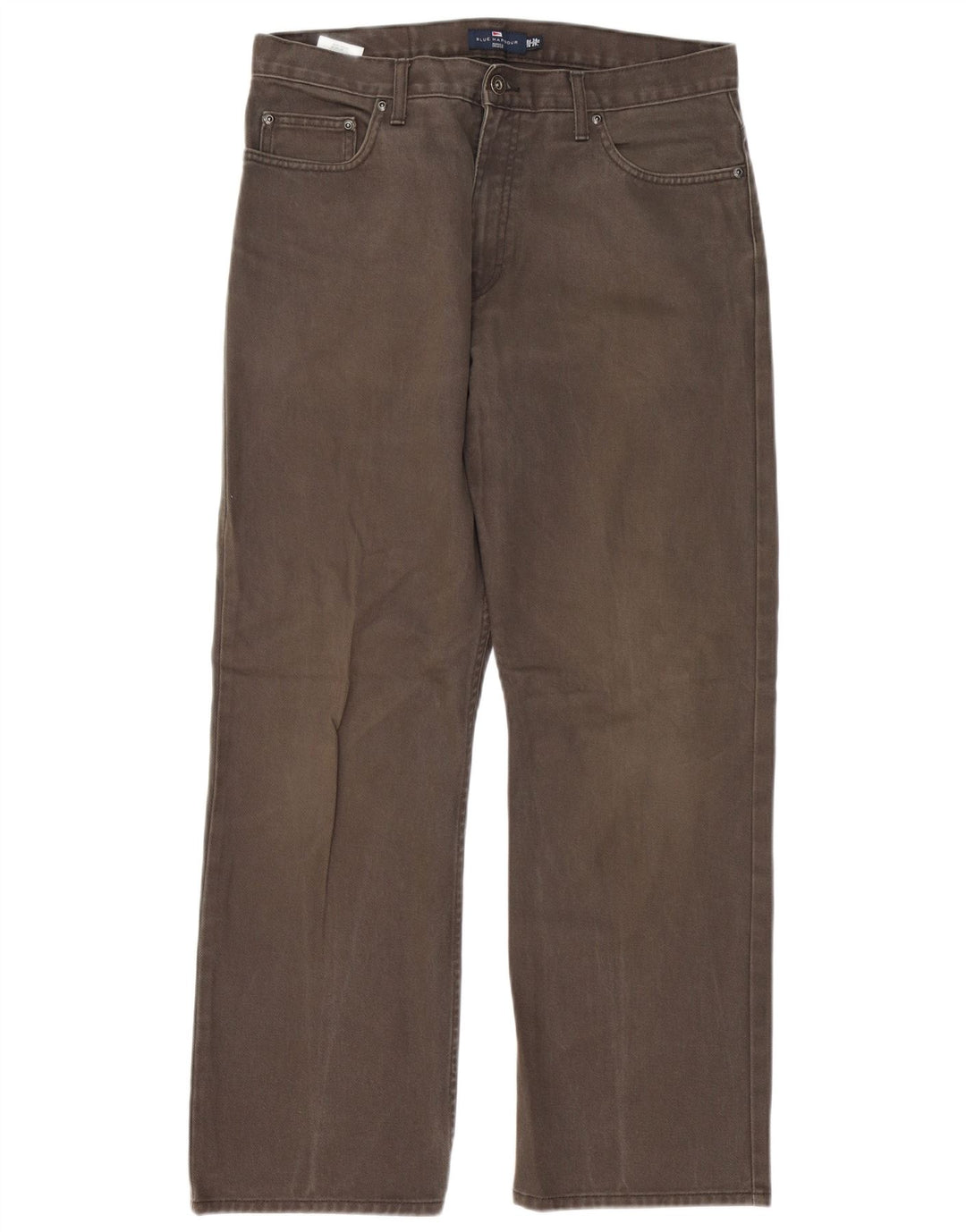 Calça jeans reta masculina Marks & Spencer Blue Harbor W34 L29 algodão cinza