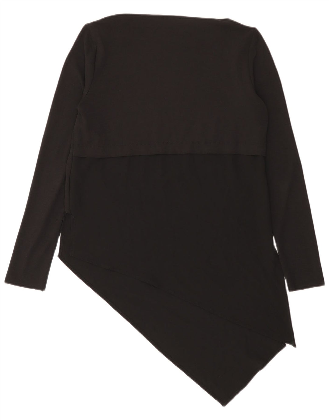 Zara Top assimétrico feminino manga comprida Reino Unido 12 médio preto