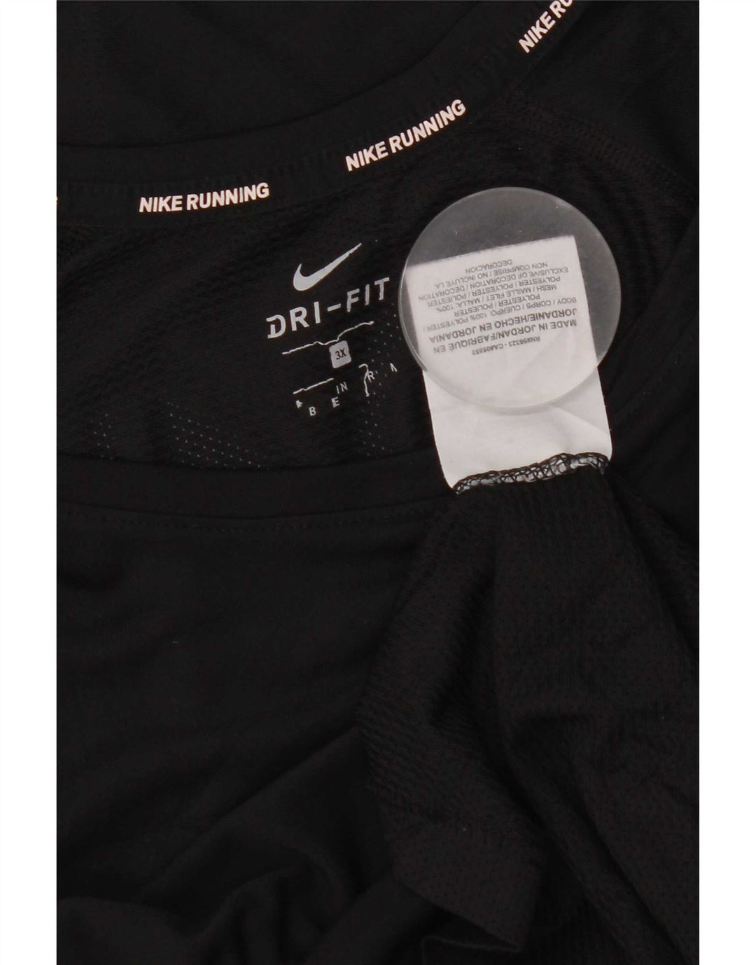 Top Nike Dri Fit Feminino Manga Longa UK 22 3XL Poliéster Preto